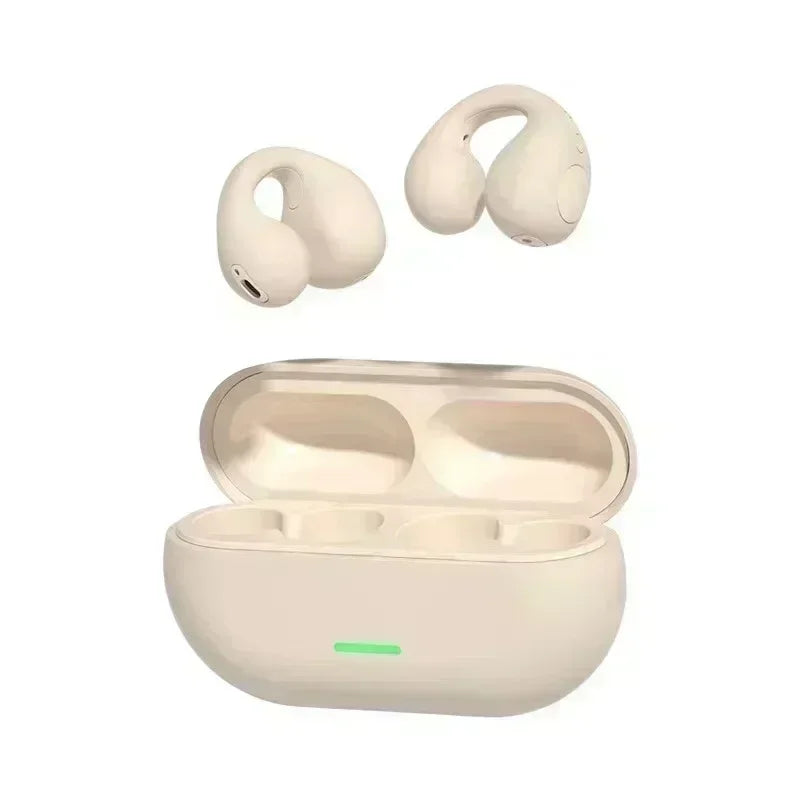 Bluetooth 5.3 Wireless Bone Conduction Headphones Clip Ear Music Noise Canceling Headset HD Call Sports Gaming Earphone