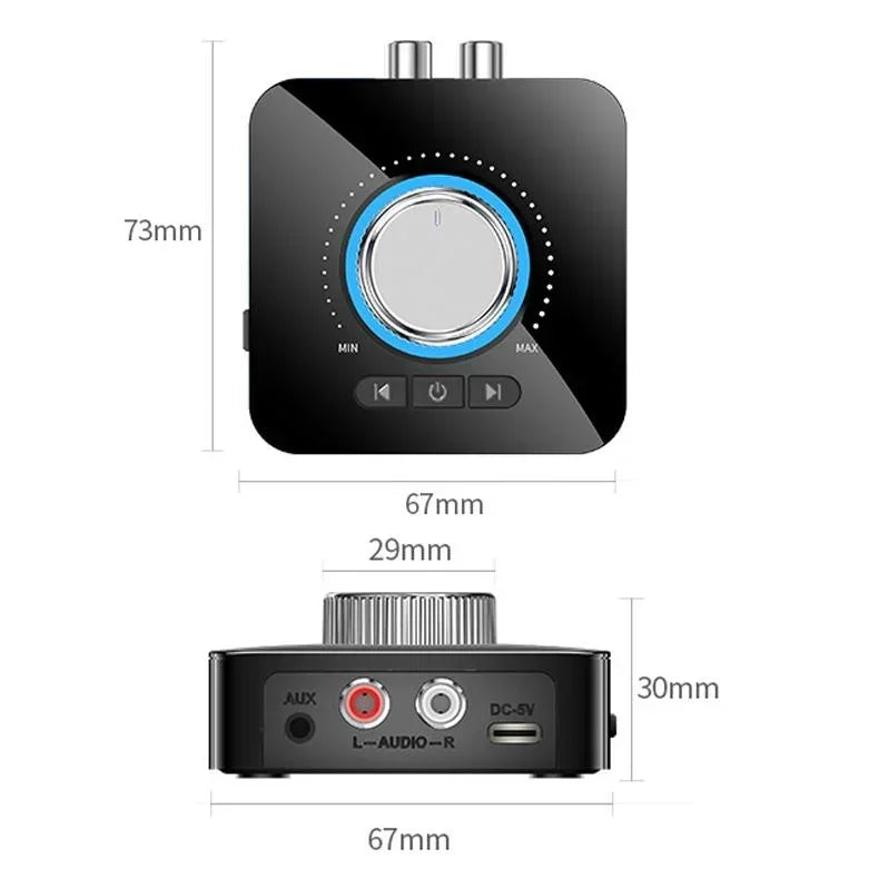 Bluetooth 5.0 Wireless Audio Adapter Digital Display 2in1 Receiver Transmitter AUX Converter Portable Audio Streaming Device