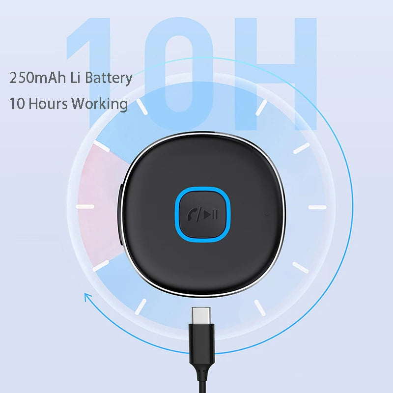 Car Bluetooth-compatible Receiver Dongle BT5.0 3.5MM USB Stereo Audio Wireless Adapter with Handsfree Microphone DSP Voiceless