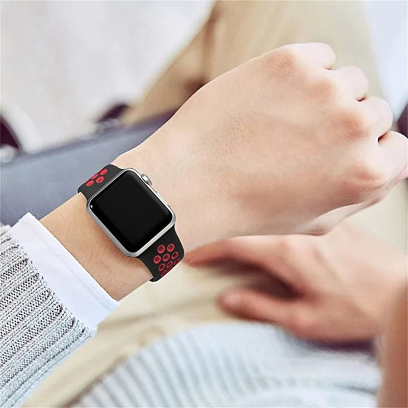 Strap For Apple Watch Ultra 7 8 9 41mm 45mm 40 44 42mm for nike sport Band iWatch serie SE 6 49mm Silicone Breathable bracelet