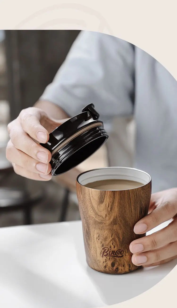 Coffee cup ceramic interior thermos cup Retro high appearance level portable stainless steel water cup