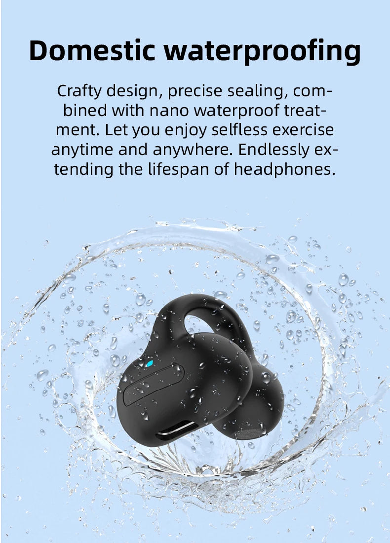 Bluetooth earphones, single ear clip on design, comfortable to wear, small and convenient in terms of bone conduction
