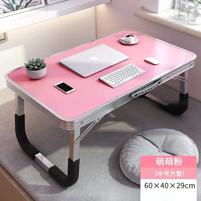 Aluminum Alloy Foldable Computer Table Wooden Lazy Dormitory Learning Folding Bed Outdoor Folding Table