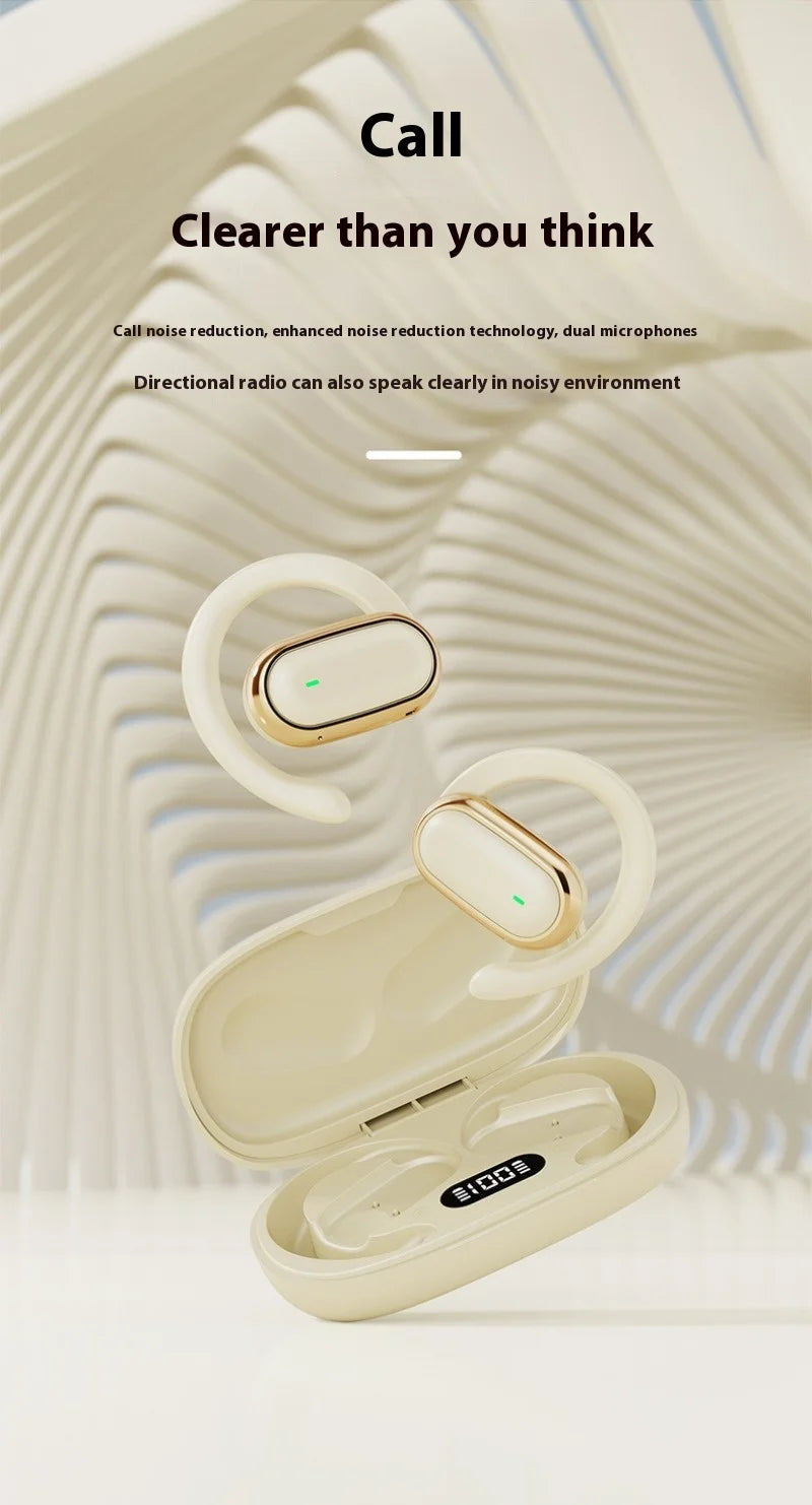 Wireless Bluetooth Earphones, Ear-hook Earbuds Power Display Earphone for iPhone HD Sound Headphones Sports Music Headsets