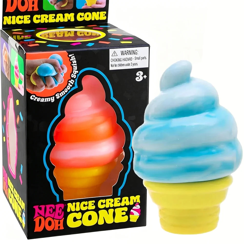 Needoh Nice Cube By Schylling Sensory Squeeze Toy Ice Cream Color Squishy Stress Relief Fidget Toys Children Adults Collectable