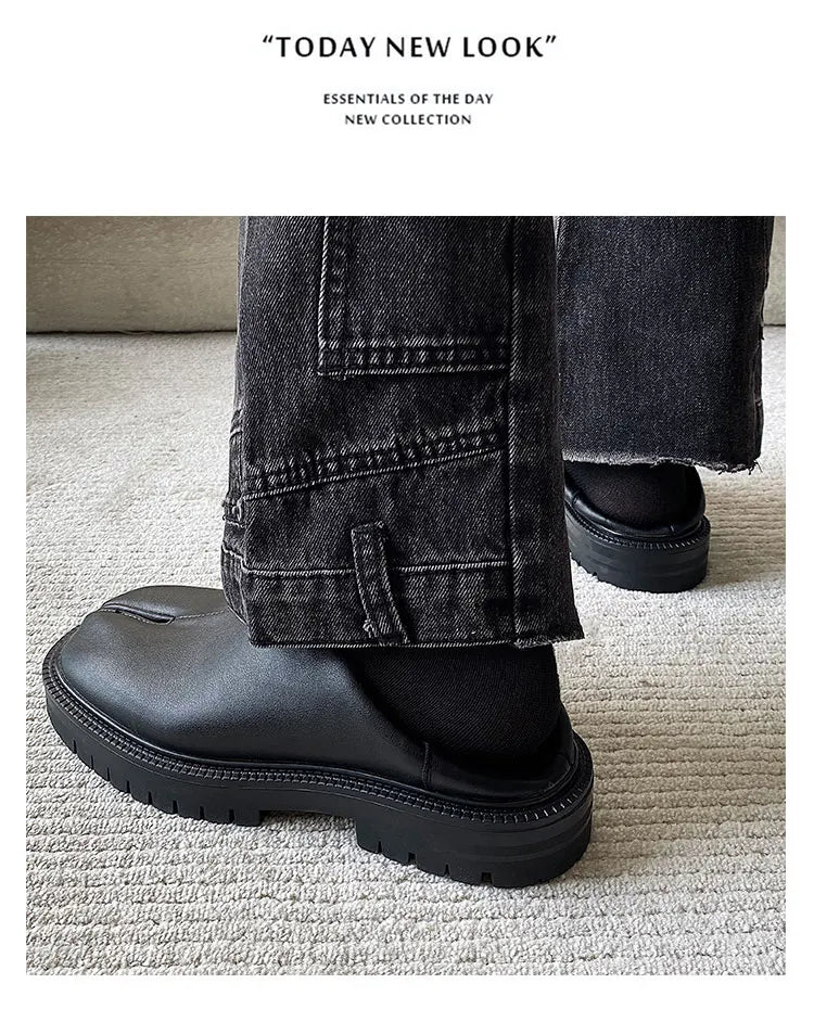 Shoes for Men Women Genuine Leather Classic Split Toe Shoes Casual Shoes Unisex Flat Shoe Comfortable Design Men Shoe Zapatos