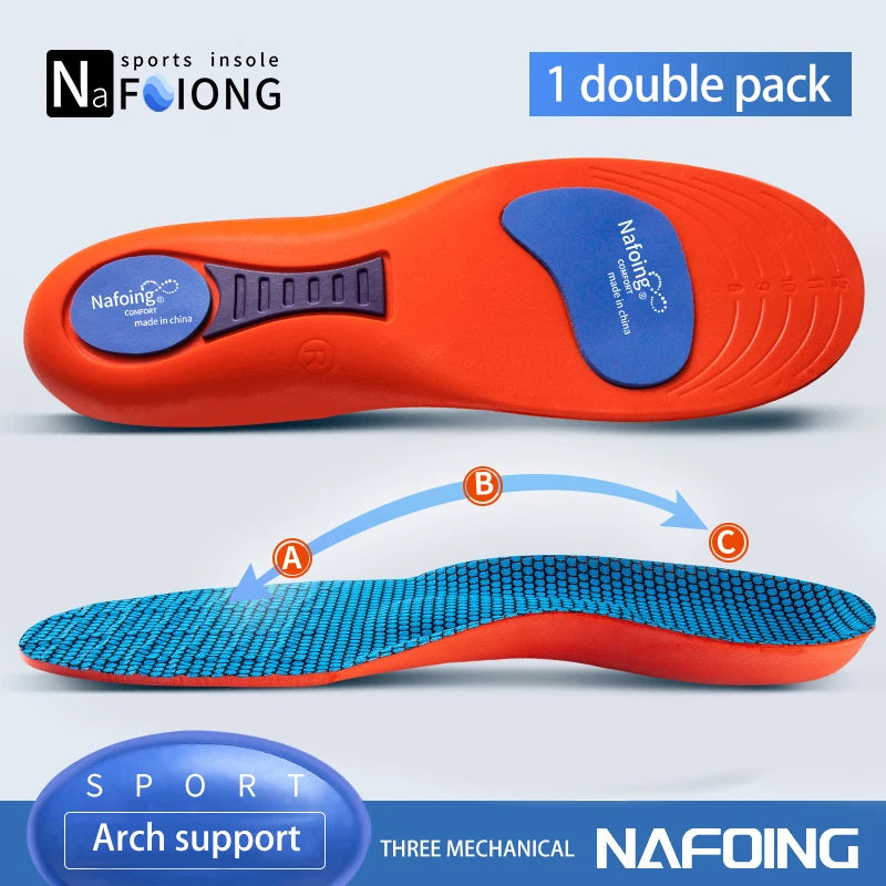 Orthopedic Insoles for Feet Sport Shock-absorbing Insole for Shoes Arch Support Plantar Fasciitis Templates Pads Men Women Sole