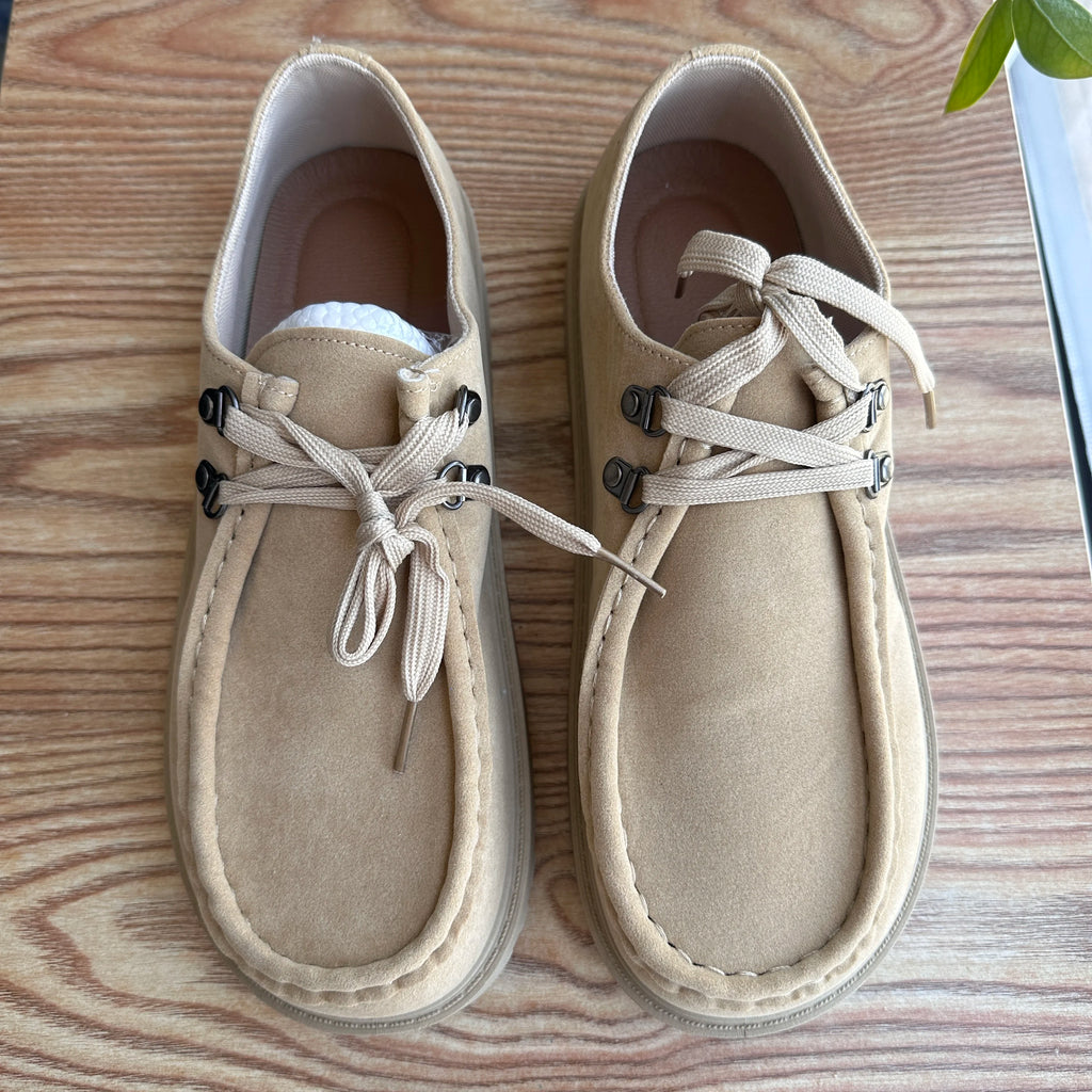 STRONGSHEN Men Casual Shoes Suede Leather Board Shoes Men Retro Thick Soled Suede Shoes Man Zapatos Para Hombre Calzado Hombre