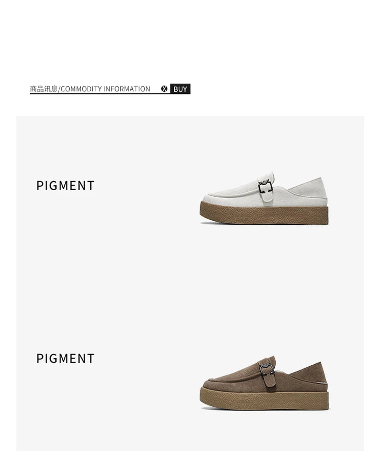 New autumn and winter men's shoes high-quality suede casual shoes British style thick soled board shoes fashionable slippers