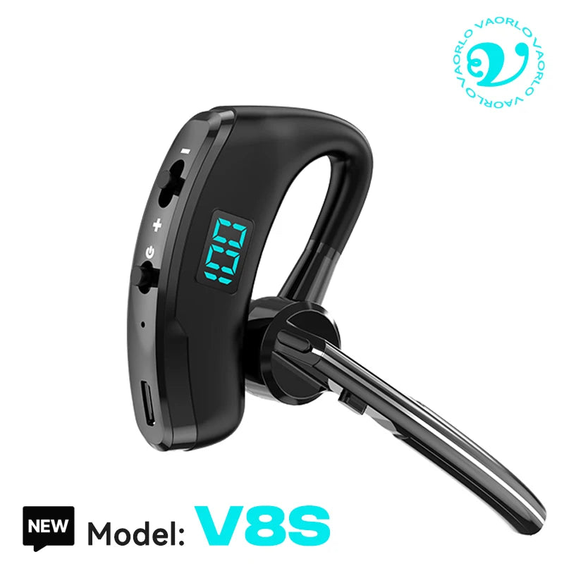 Bluetooth 5.3 Business Wireless Earphone Left Right Ear Universal LED Display With MIC Headset Ultra-long Standby For Car Driver