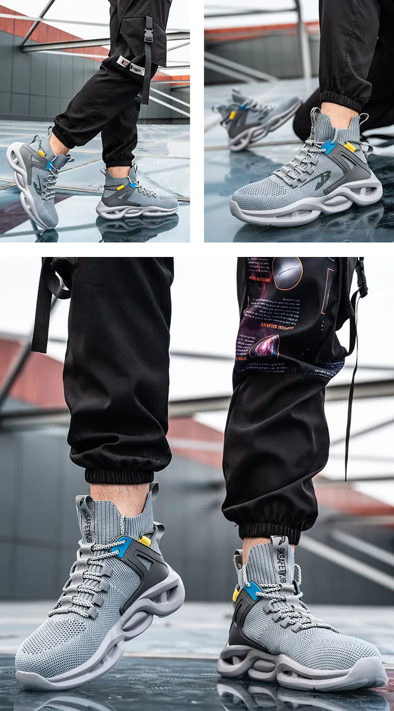 2025 New Safety Shoes Men Boots High Top Work Sneakers Steel Toe Cap Anti-smash Puncture-Proof work Boots Indestructible Shoes