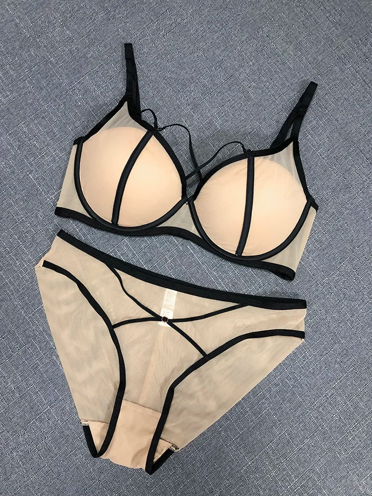 Sexy Padded Push-Up Bra And Panties Set Women's Lingerie with Gathering Chest Brassiere Special Offer Female Underwear Promotion