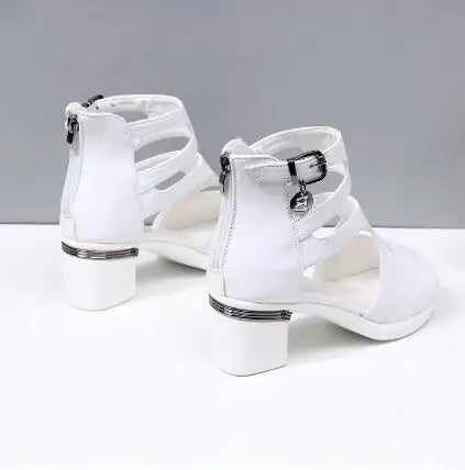 2025 NEW Comfortable Fashion Shoes Women Sandals High Heels Summer Sweet Fashion Wedding Shoes White and Black Handmade Sandals