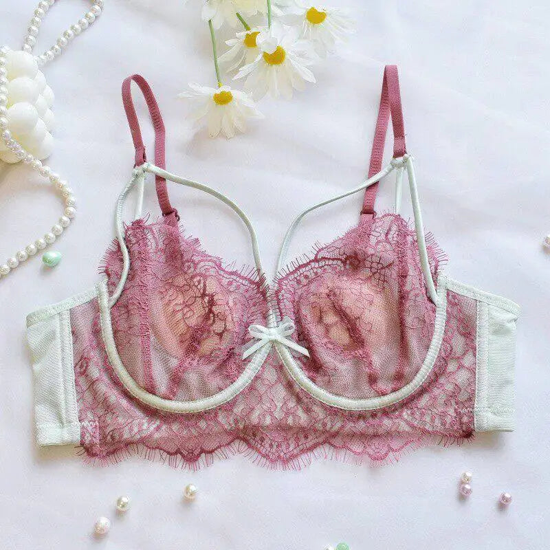 Lingerie Sexy Dentelle Ensemble, Ultra Fin Style Français, Bonnet Confort Anti Affaissement, Respirant Tailleur Confortable pour