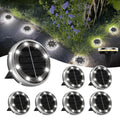 Solar Garden Lights Outdoor 8 LEDs Disk Underground Lamp With Side Light Spotlight Waterproof For Landscape Lawn Decor