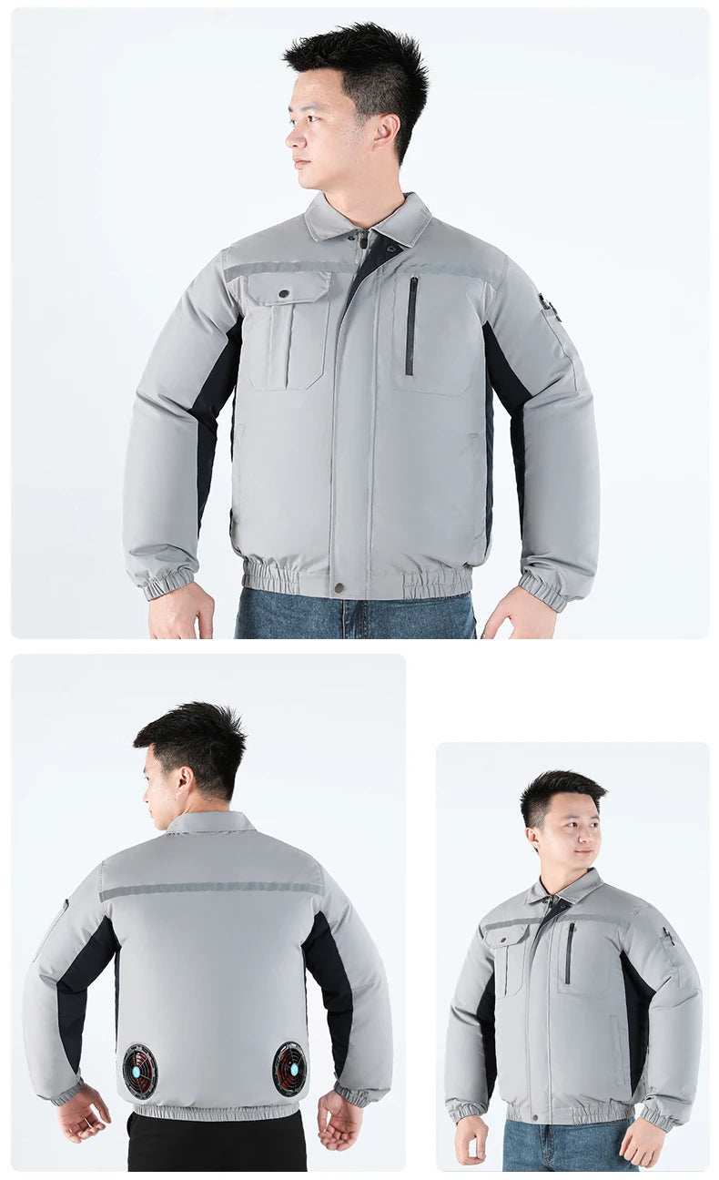 New Loose Cooling Work Clothes For Both Men And Women Summer Sun Protection Jacket Air Conditioning Suit With Two Fans Clothing
