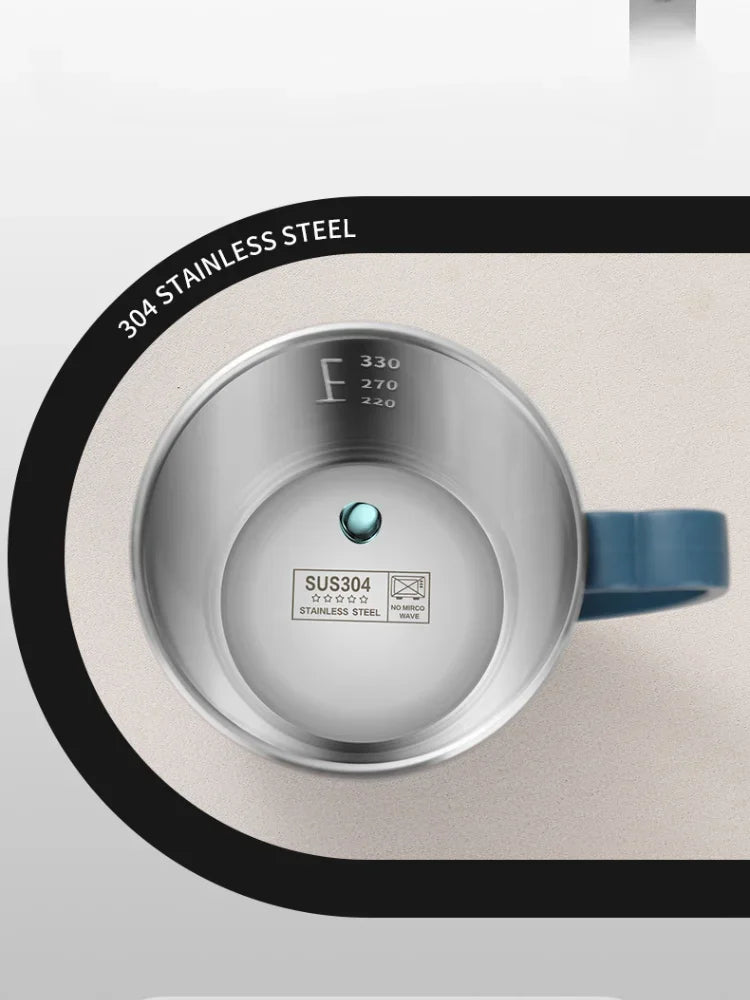 Portable Thermal Water Bottle 350ml Thermos Mug 304 Stainless Steel Coffee Cup with Handle Leak-Proof Vacuum Flask Insulated Cup