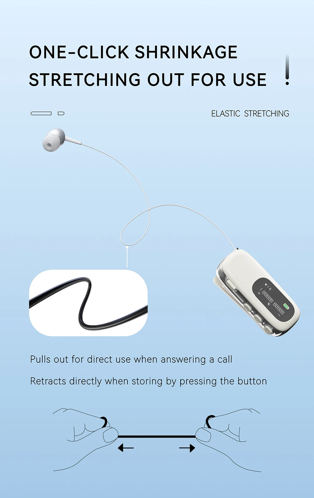 Bluetooth Wireless Headphones Against Loud Noise Lavalier Business BT 5.4 Earphone Lotus Ears with wire Talk/Music 20H With LCD