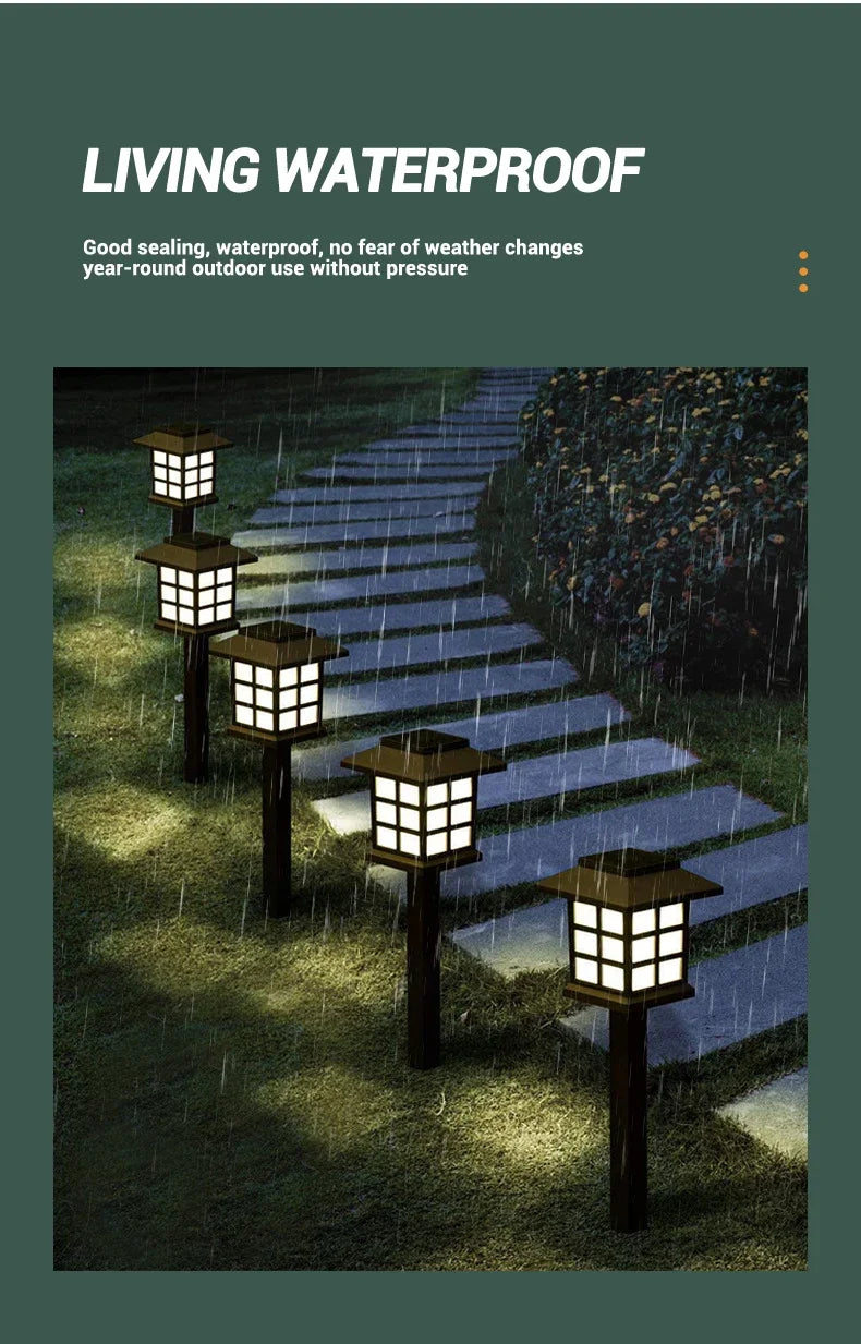Outdoor Solar Lights Garden Lights Solar Powered Lamp Lantern Waterproof Landscape Lighting Pathway Yard Lawn Garden Decoration