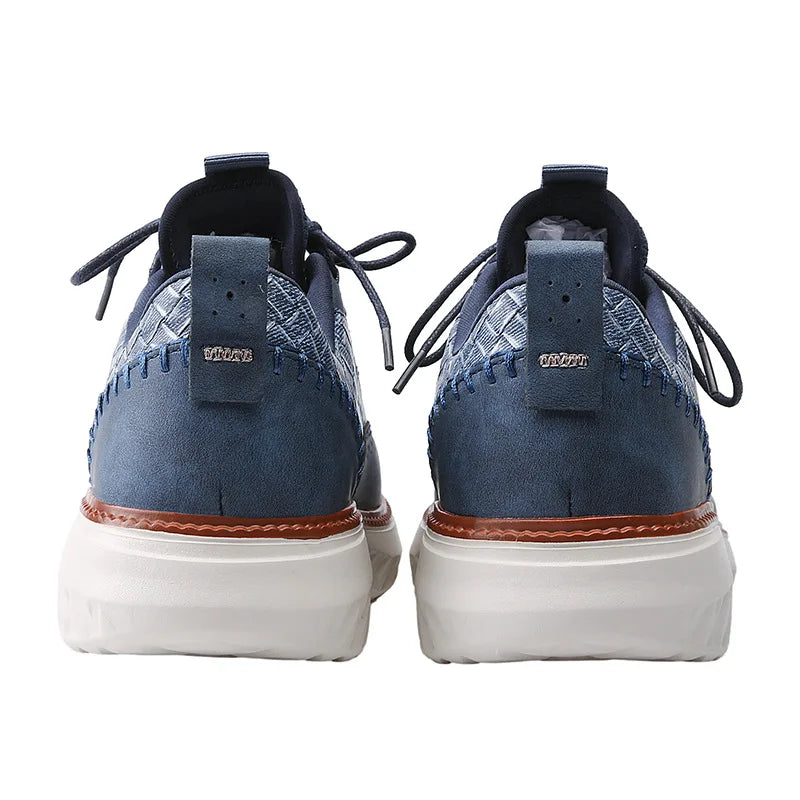 New Shoes for Men Leather Casual Shoes Fashion Breathable Brogues Sport Shoes Street Cool Chunky Sneakers