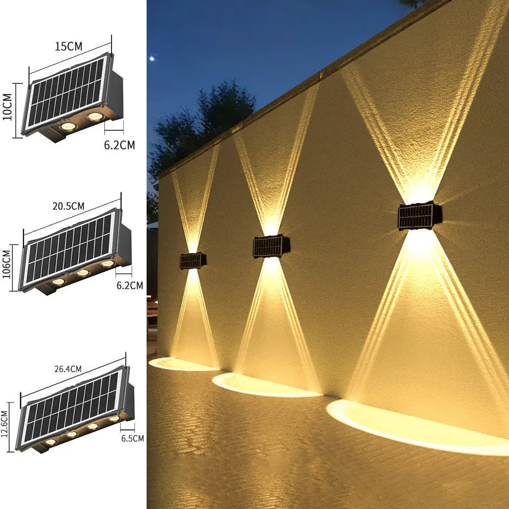 Solar LED Light Wall Lamp Outdoor Waterproof High Brightness Up and Down Luminous Lighting for Outdoor Garden Decoration