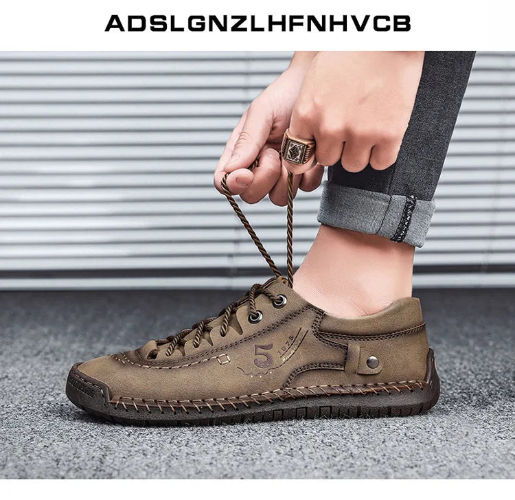 Shoes for Men Leather Casual Shoes Fashion Soft Homme Outdoor Comfortable High Quality Classic Ankle Non-slip Flats
