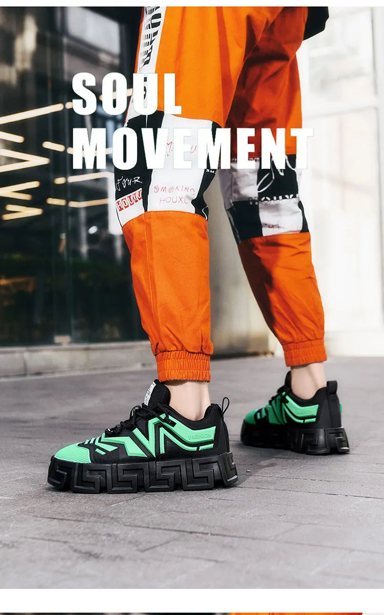 Men's Casual Sports Shoes, Fashionable Thick Soled Skateboarding Shoes, Trendy and Comfortable Men's Shoes Suitable for Outdoor