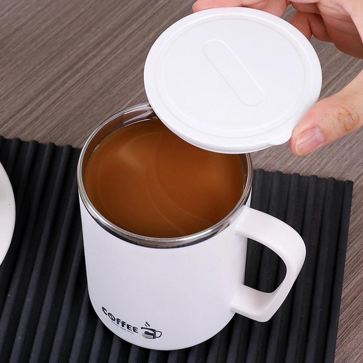 Portable Thermal Mug 304 Stainless Steel Double Wall Insulated Drinking Cup With Handle Anti Scald Sealed Tea Milk Coffee Cup