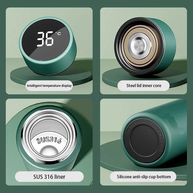 Thermal Mug Intelligent Temperature Display 316 Stainless Steel Thermos Bottle Long-lasting Heat Offices Travels Gifts
