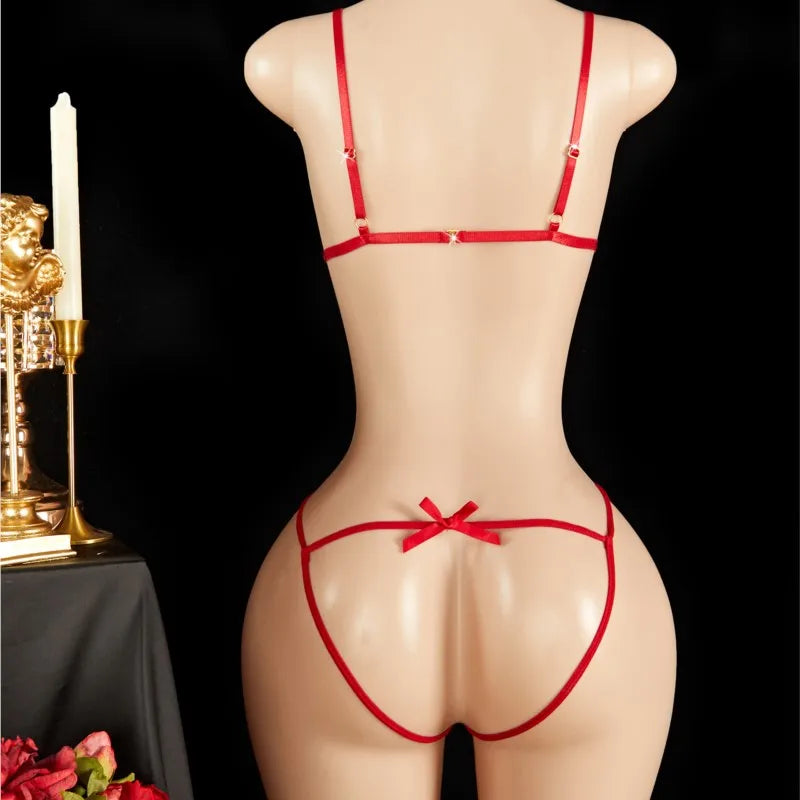 For Women One-piece Sexy Lingerie Bra Sets Thin Breathable Comfortable Bra And Panty Sets Babydolls Dress Erotic Underwear