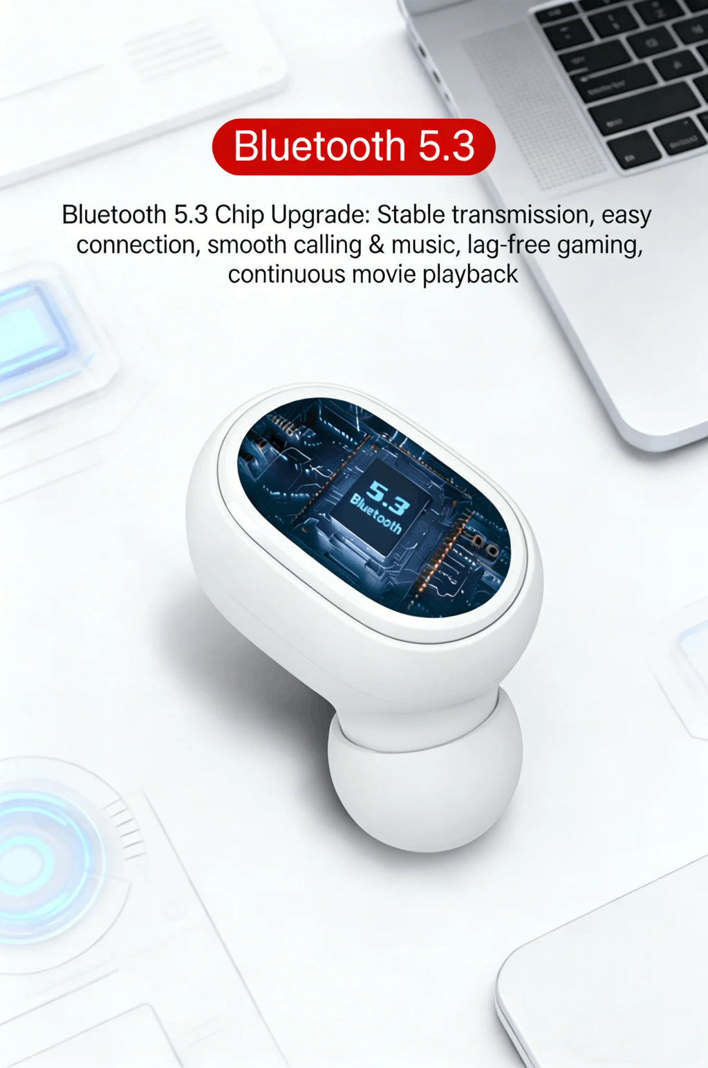 Wireless Bluetooth Earbuds, Mini In-Ear Design, Ultra Comfortable Fit, High-Definition Lossless Sound Quality.