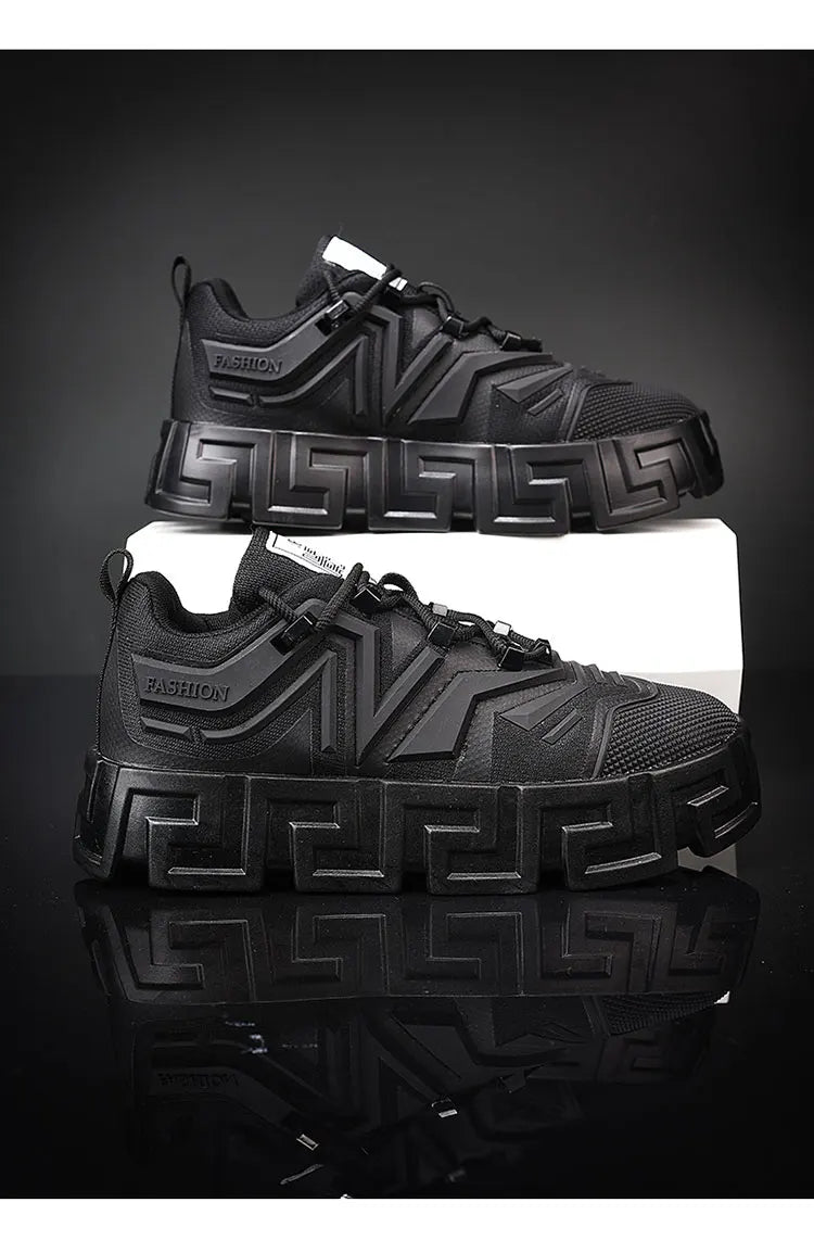 Men's Casual Sports Shoes, Fashionable Thick Soled Skateboarding Shoes, Trendy and Comfortable Men's Shoes Suitable for Outdoor