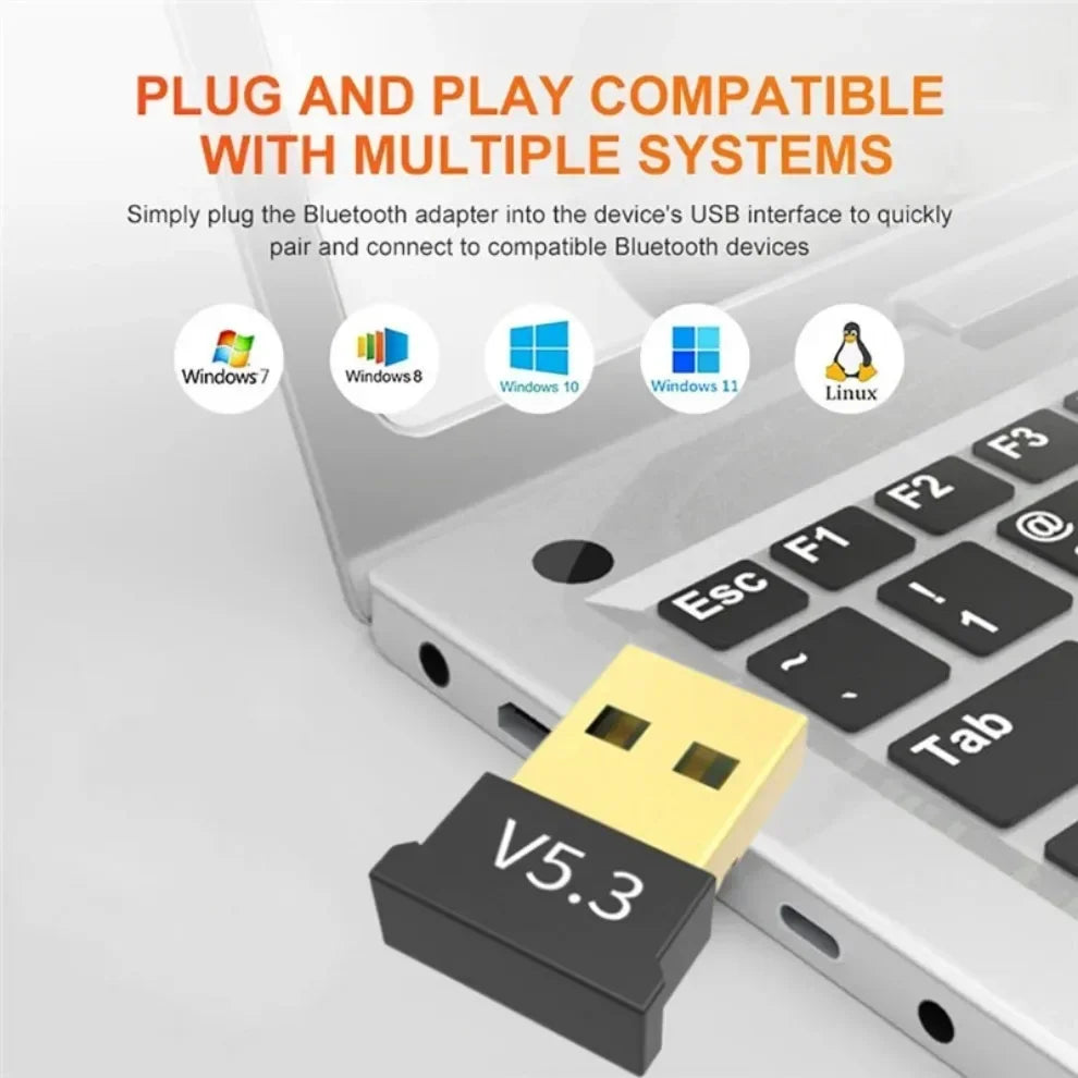 Bluetooth 5.3 USB Bluetooth Wireless Adapter for PC Dongle Adapter Wireless Mouse Keyborad Music Audio Receiver USB Transmitter