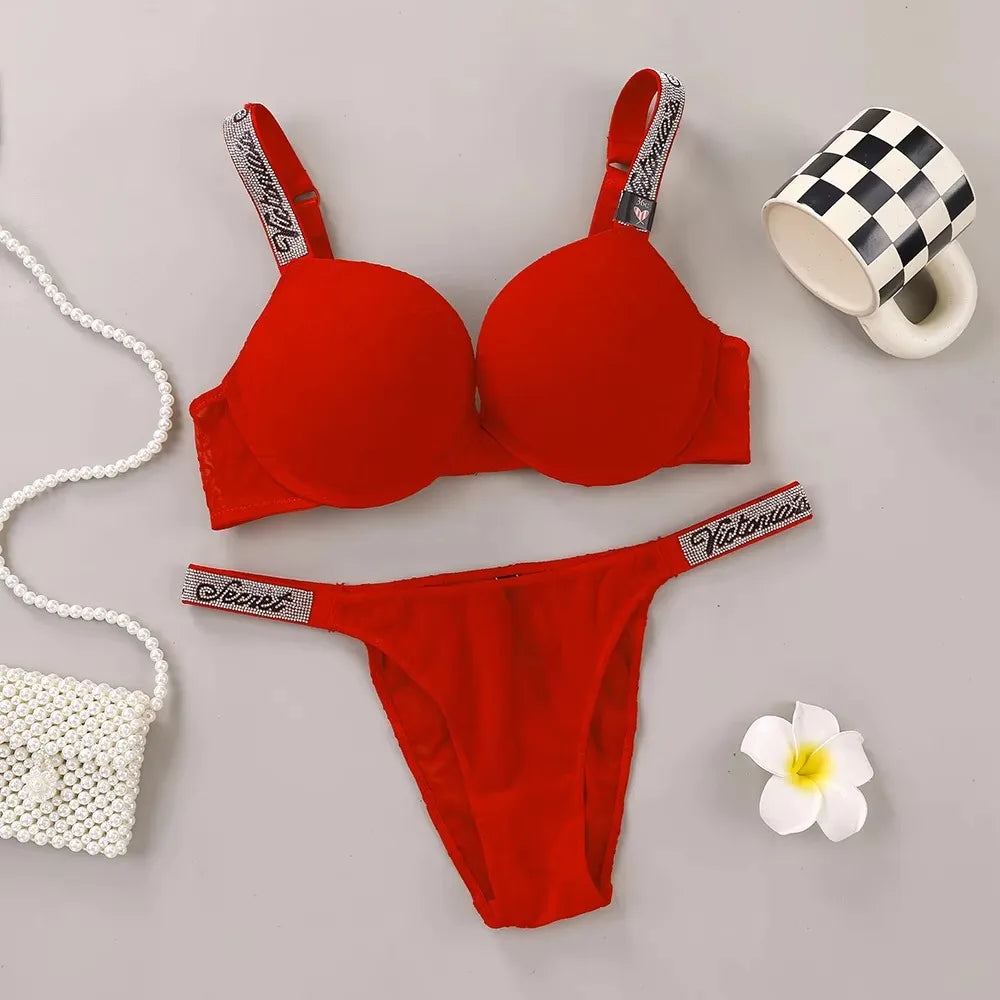 New Bra Panty Set Women Lace Push Up Bralette Seamless Comfortable Breathable Lingerie Home Wear Set Lingerie Set Underwear Set