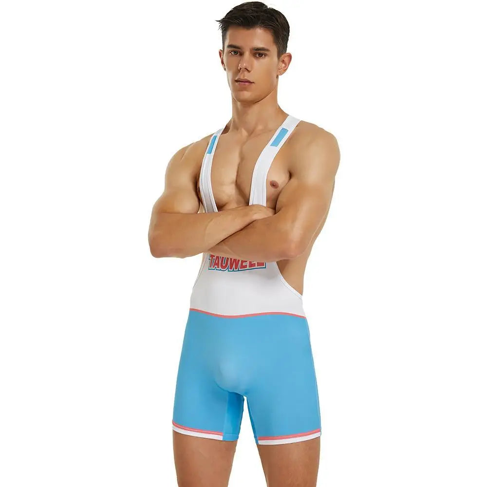 SEOBEAN Mens Undershirts Bodysuit Wrestling Singlet Fitness Workout One-piece Vest Bodywear Underwear Bodybuilding Jumpsuit