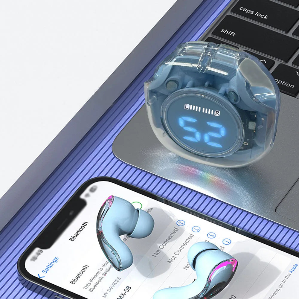 In-ear Bluetooth earphones, battery level display eardphones, long battery life and low latency