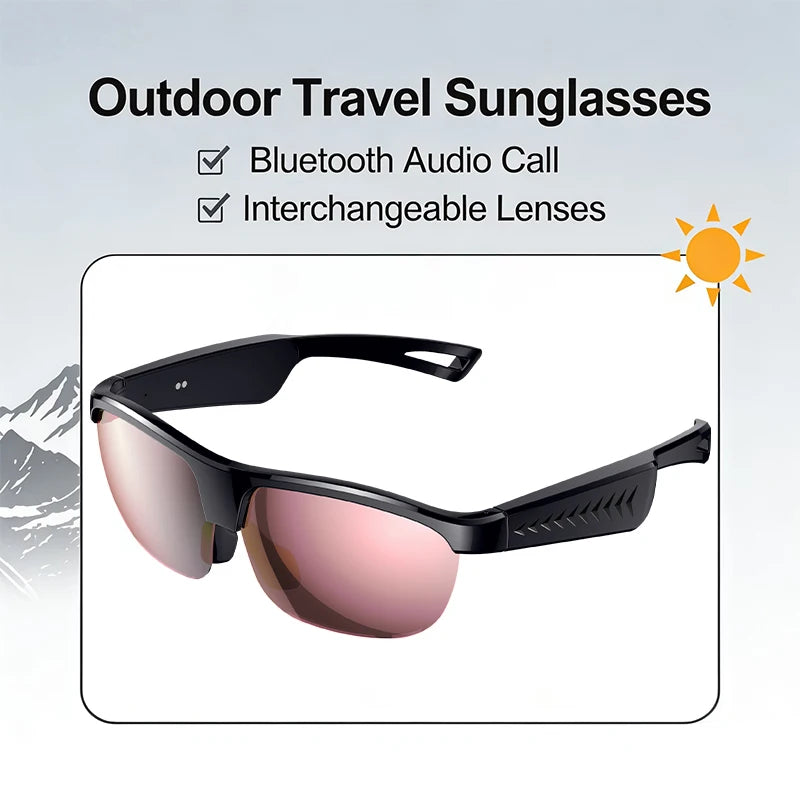 Fashion Bluetooth Smart Glasses Men Women Intelligent Noise ReductionBOSS Sound Chamber Speaker Clear Call UV Protection Lens