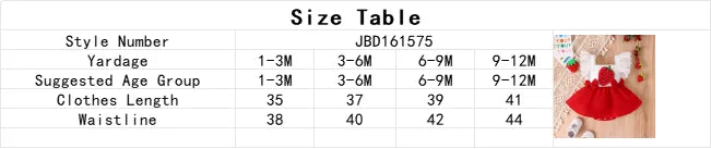 Summer 0-1 Year Old Baby Fashion Trend Cute Comfortable Soft Personality Strawberry One-Piece Dress Pattern Three-Dimensional