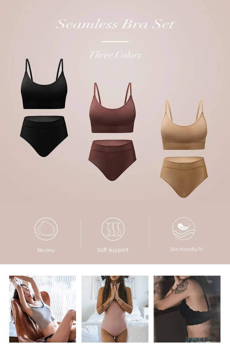 New Design Seamless Bra and Panties Underwear Set Conjuntos Interior Para Mujeres Seamless Bra And Panties Sets For Women