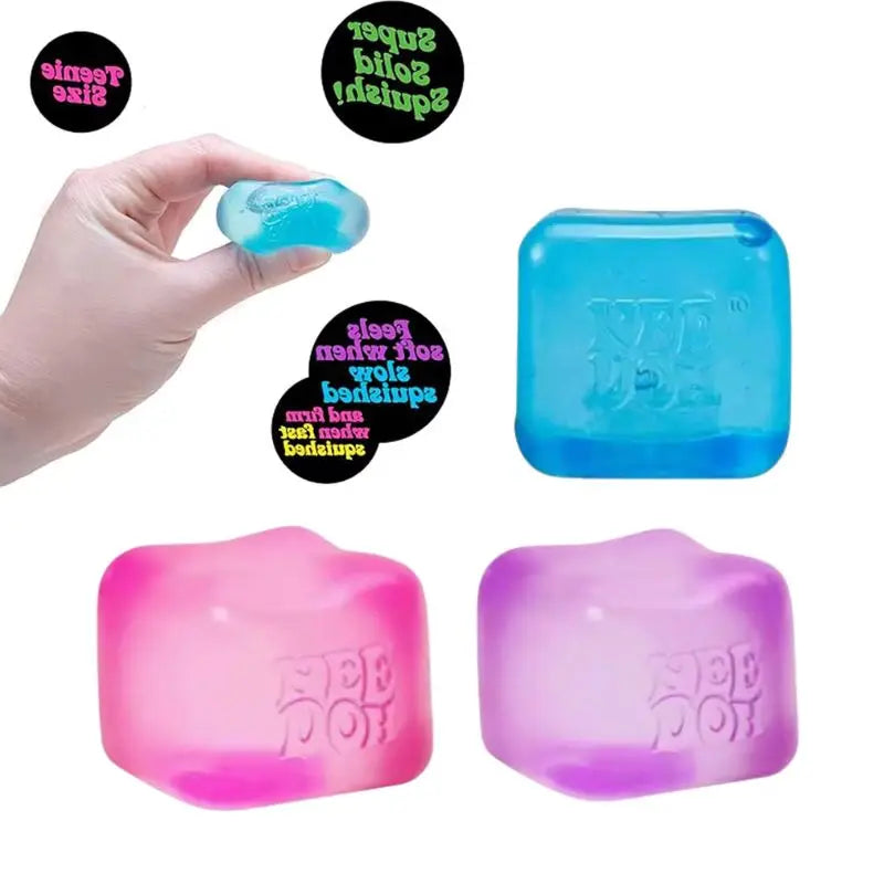 Needoh Nice Cube Sensory Stress Reliever Fidget Tool for Anxiety & Focus Desk Sensory Cube for Adults & Kids