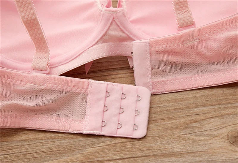 2pcs/set Solid Color Lace Bow Sexy No Steel Rings Comfortable Girls Bra Gather Adjustable Bra Panties Set Teen Underwear Puberty
