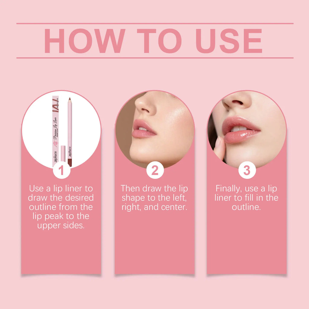 Long Lasting Waterproof Matte Lip Liner Peel-Off Lip Tattoo Tint Precise Reddish Brown Lip Contour Stain New