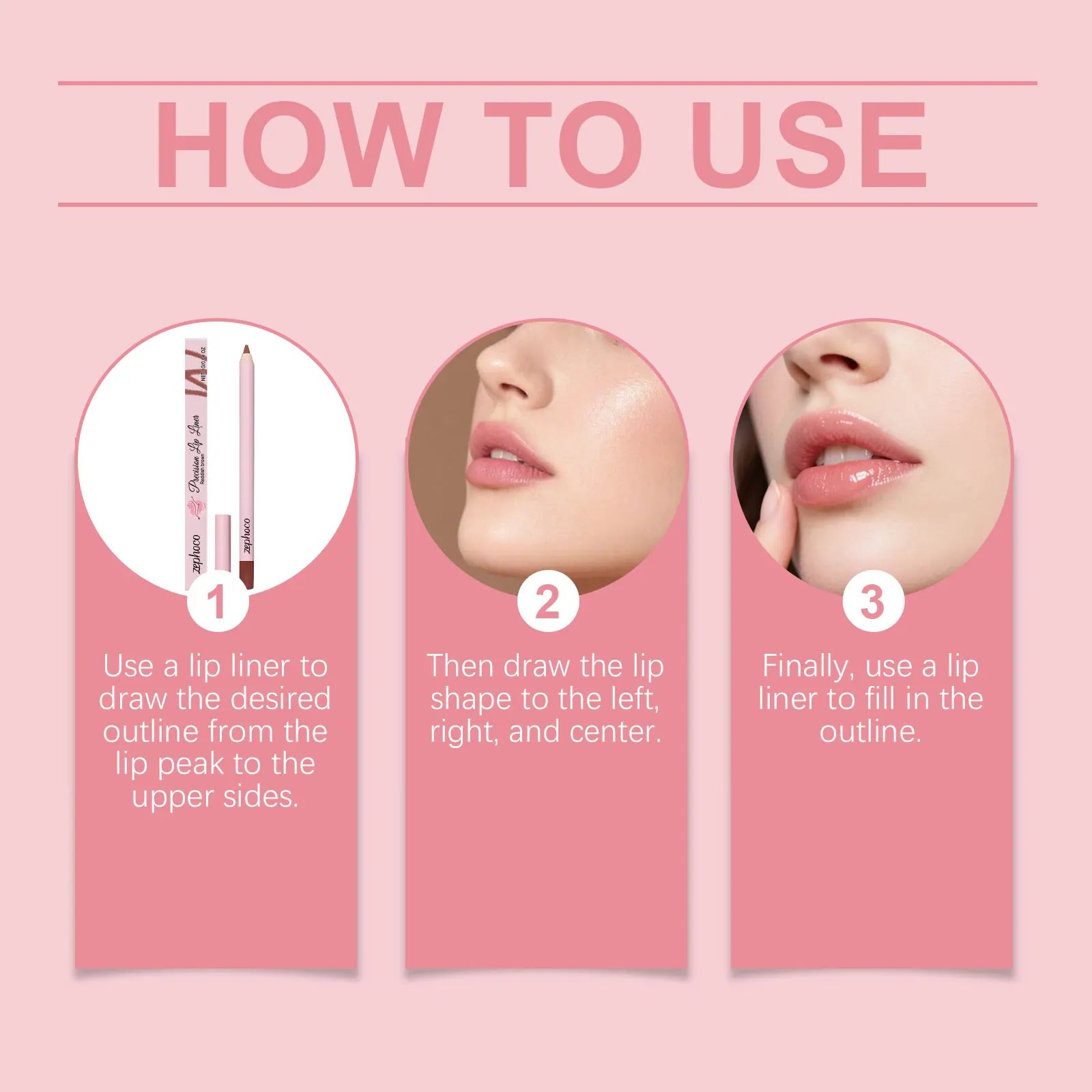 Long Lasting Waterproof Matte Lip Liner Peel-Off Lip Tattoo Tint Precise Reddish Brown Lip Contour Stain New
