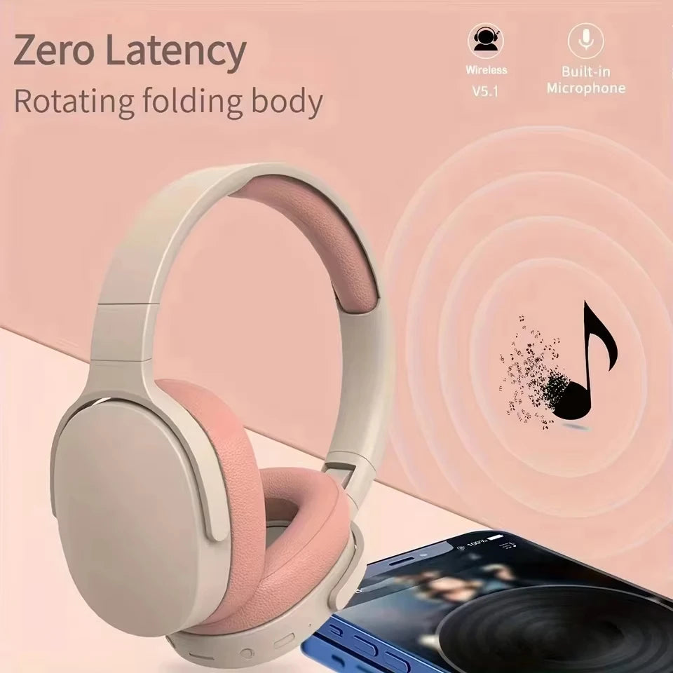 Wireless Bluetooth 5.3 Headphones over Ear Hifi Stereo Headsets True Sports with Earphones Tf/Aux Music Player with Mic
