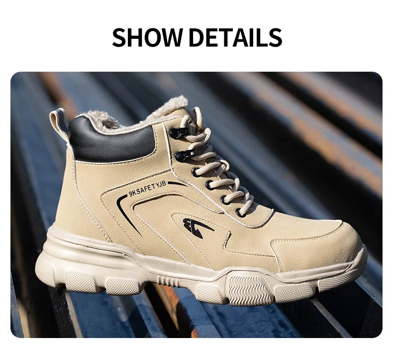 Work Safety Shoes Men Anti-smash Anti-puncture Work Sneakers Steel Toe Shoes Light Comfort Security Boots Indestructible Shoes