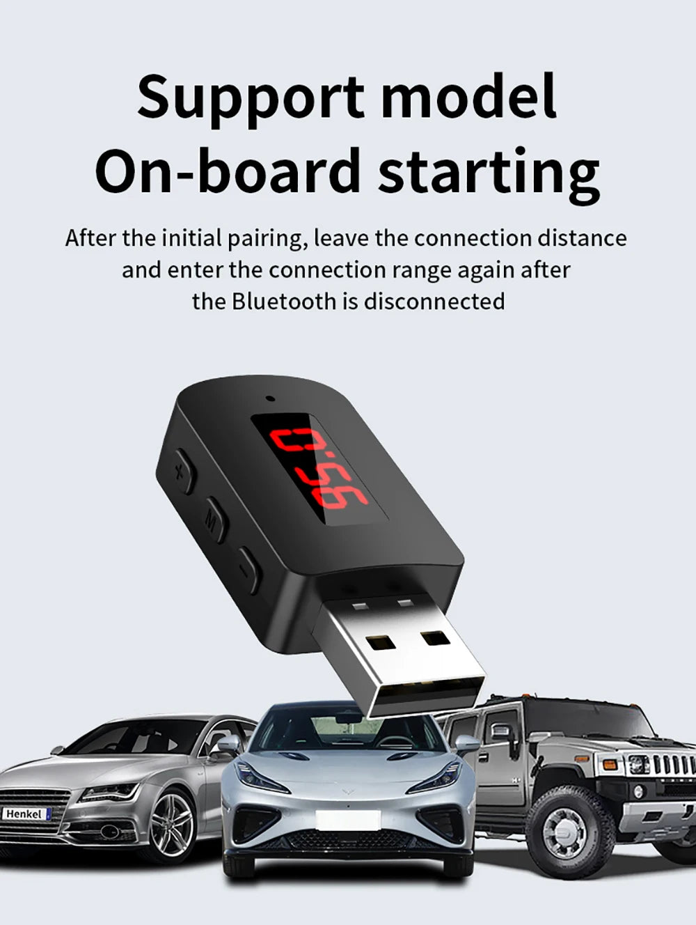 USB Bluetooth 5.3 5.4 Adapter USB Dongle Wireless Music Audio Receiver Transmitter Handsfree Call With Mic LED Display For Car