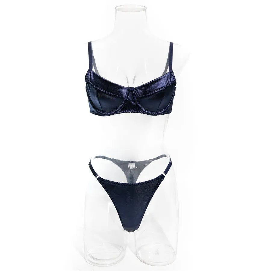 Female Sexy Bra Brief Sets Traceless Solid Romantic Lingerie Vintage Thin Underwear Panties Comfortable New Arrival Exotic Sets