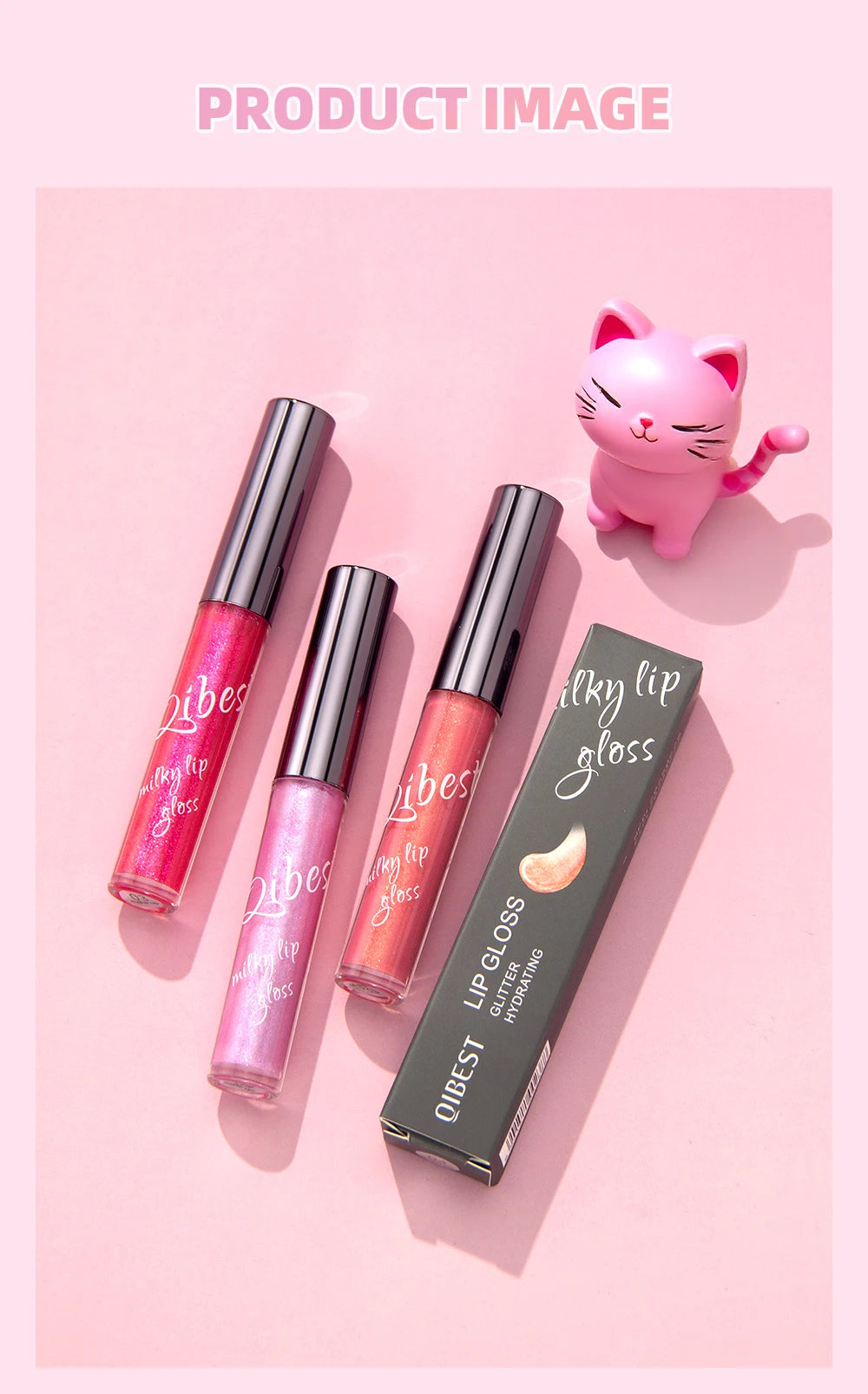 QIBEST Purple Lip Gloss Shimmer Lip Tint Moisturizing Long-Lasting Shine Lip Stain Diamond Hydrating Lip Stain Tint Cosmetics