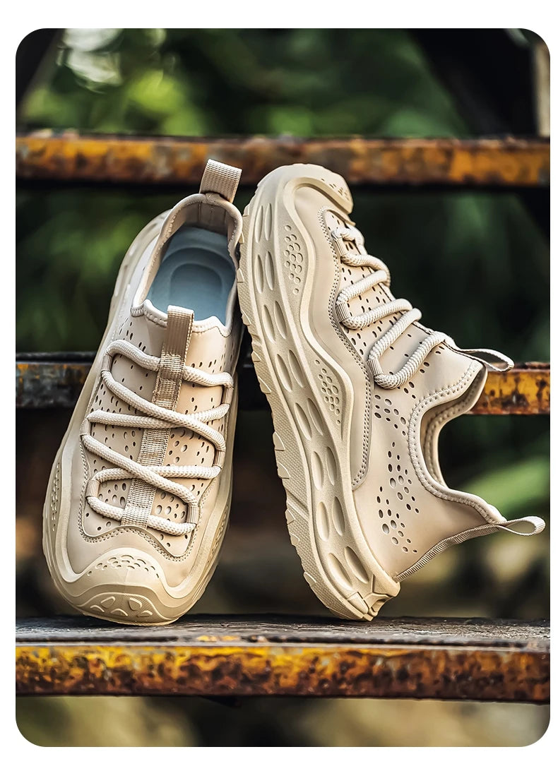 Spring Autumn New Mens Casual Shoes Fashion Anti Skid Wear Resistant Sports Sneakers Thick Sole Fashion Breathable Mesh Footwear