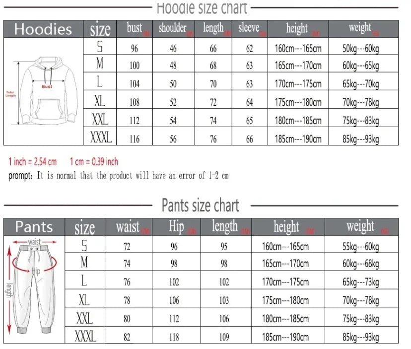 New autumn and winter jogging men's and women's sportswear set, a fashionable street hooded sweatshirt and pants 2-piece set